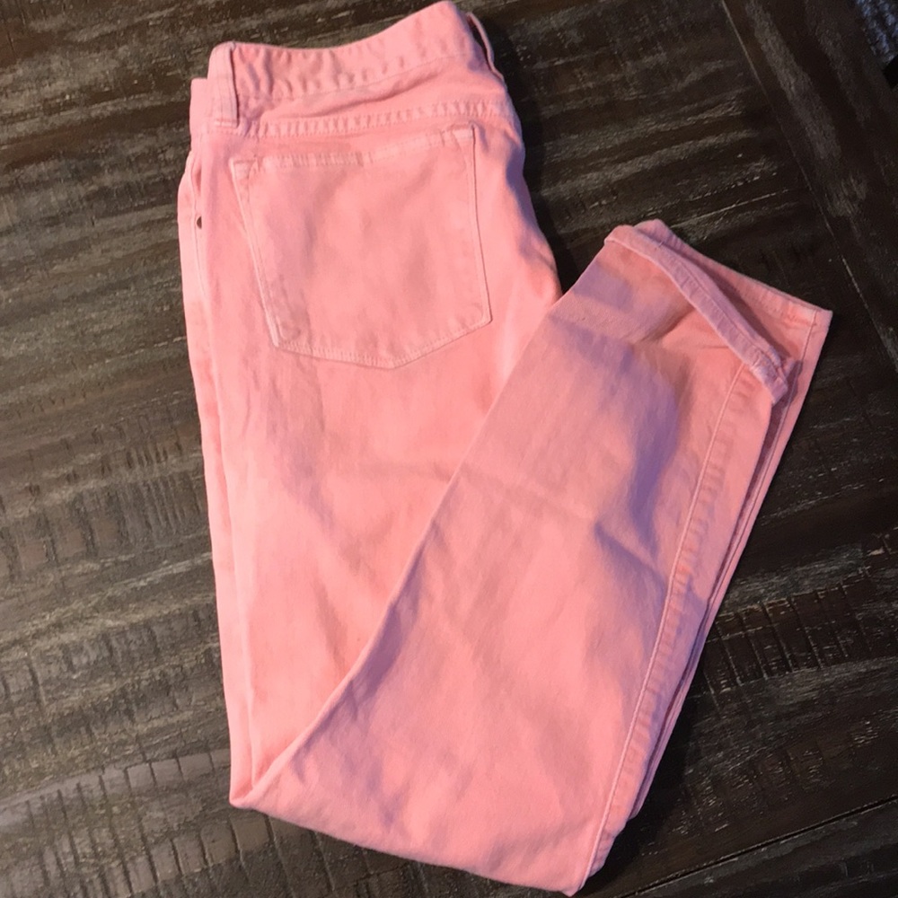 Coral skinny jeans